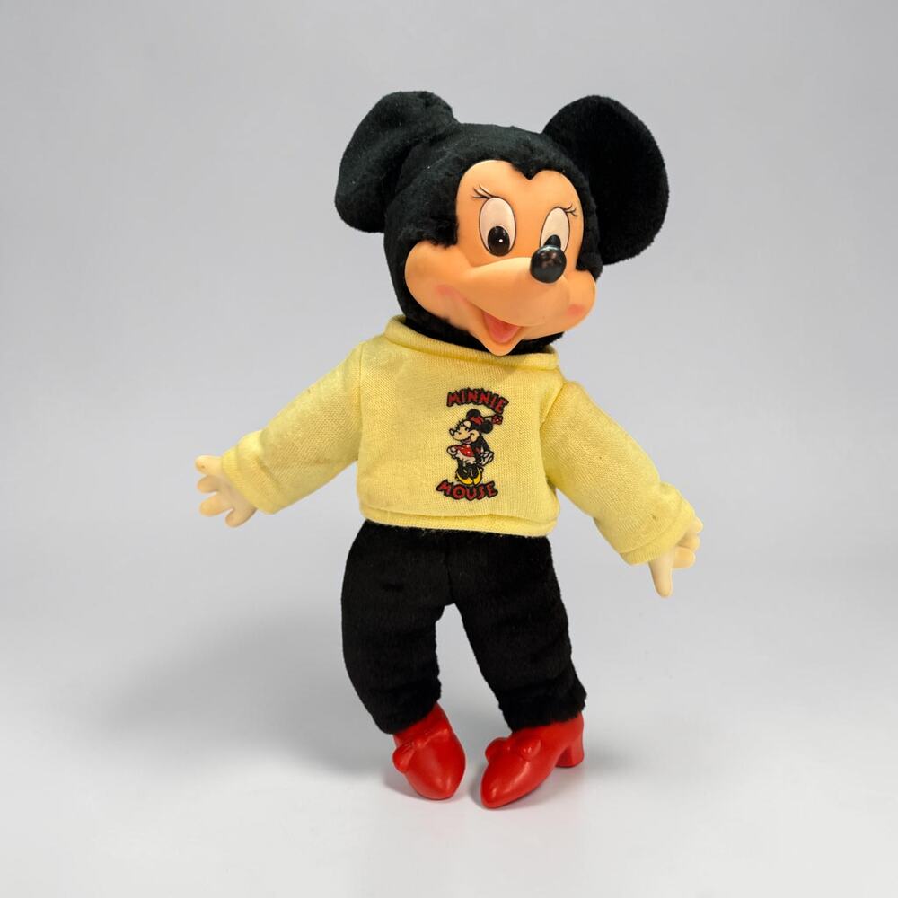 Vintage Applause Minnie Mouse Plush Doll Vinyl Face Disney Wallace Berrie 1985
